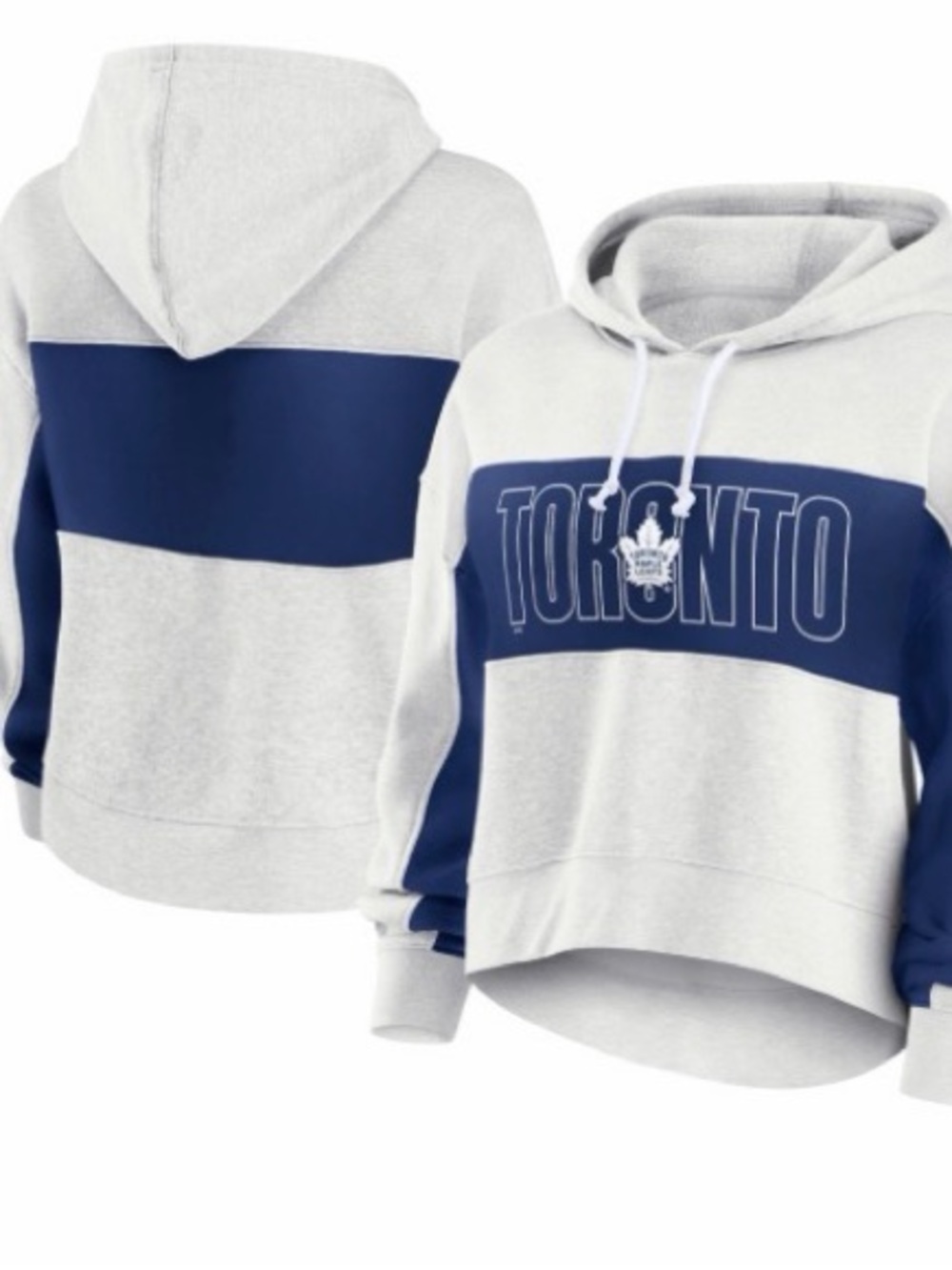 NWT Fanatics Toronto Maple Leafs up for it fleece Hoodie -  Oatmeal & Navy